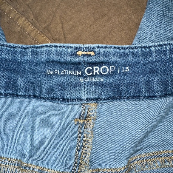 CHICOS So Slimming Embroidered Girlfriend Crop Jeans - Picture 5 of 11